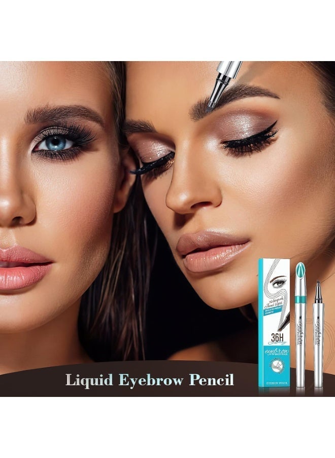 ChicAbode Eyebrow Pencil Eyebrow Microblading Pen - Eye Makeup Eyebrow Pen Micro 4 Point Brow Pen Lift & Eyebrow Microblading Pen Long-Lasting Waterproof Natural Eyebrow Hair (Black) - Image 3